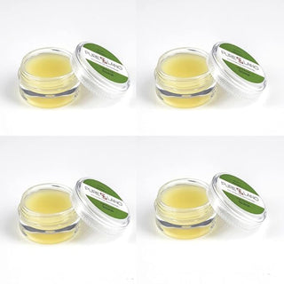 Image showing Pure Lano 4-count of the ultra-nourishing lip balm formula in a pot for flavor strawberry.