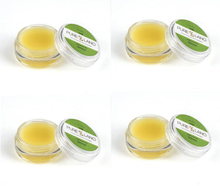Image showing Pure Lano 4-count of the ultra-nourishing lip balm formula in a pot for flavor vanilla.