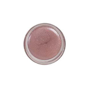 Close-up of Cosmic latte Pure Illumination Lip Gloss Tester Pot, natural, moisturizing lip gloss in small jar on white background