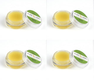 Image showing Pure Lano 4-count of the ultra-nourishing lip balm formula in a pot for flavor dreamsicle. 