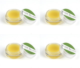 Image showing Pure Lano 4-count of the ultra-nourishing lip balm formula in a pot for flavor unscented. 