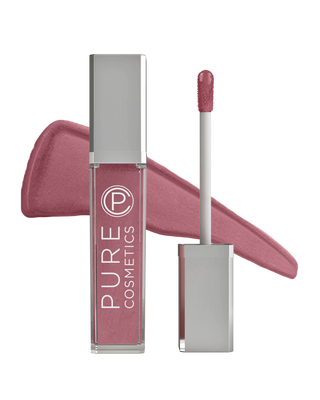 Pure Cosmetics On Point Swatch & LED Lit Lip Gloss & Mirror containing lanolin, jojoba oil for hydration, moisture in pigmented rosy pink