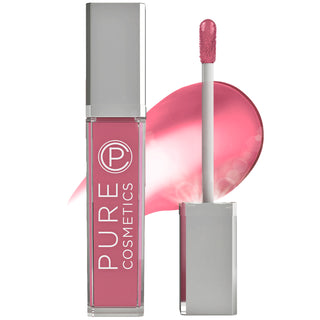 Pure Cosmetics Girl Crush Swatch LED Light Up Lip Gloss & Mirror containing lanolin, jojoba oil for smoot dry lips for sheer shine